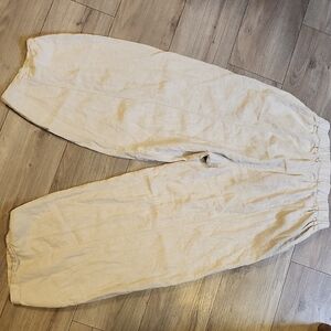 Iximo Womens Relaxed Jogger Pants in Light Beige- XL